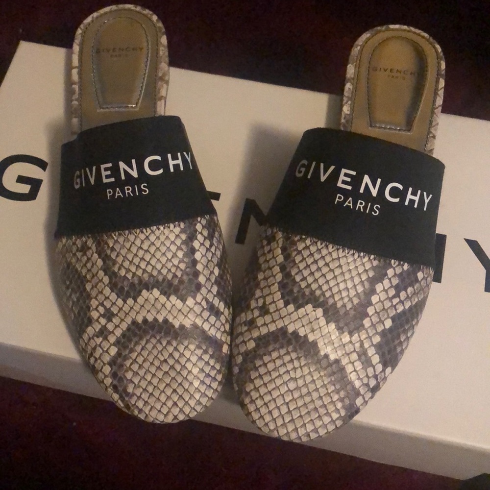 Mules. Givenchy worn lightly in house